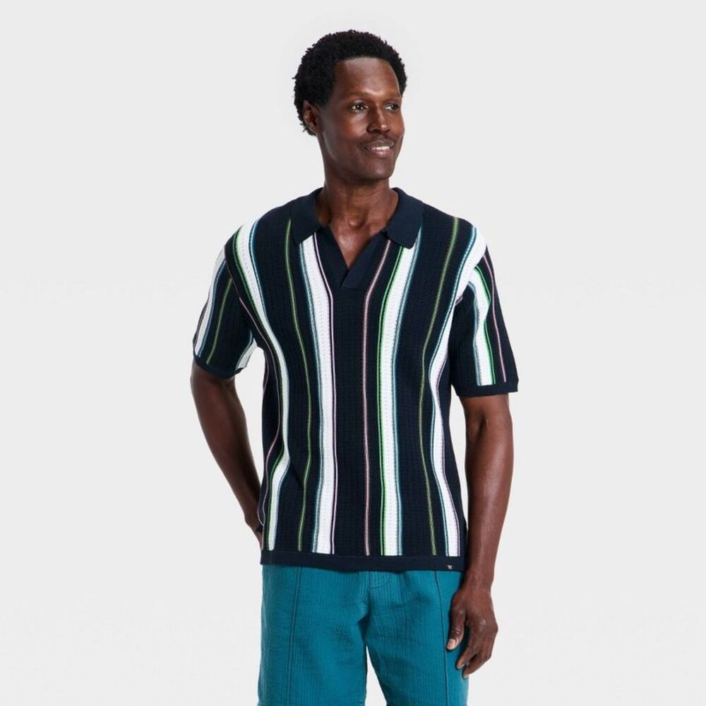 Houston White -  Men's Striped Pointelle Ribbed Stitc White